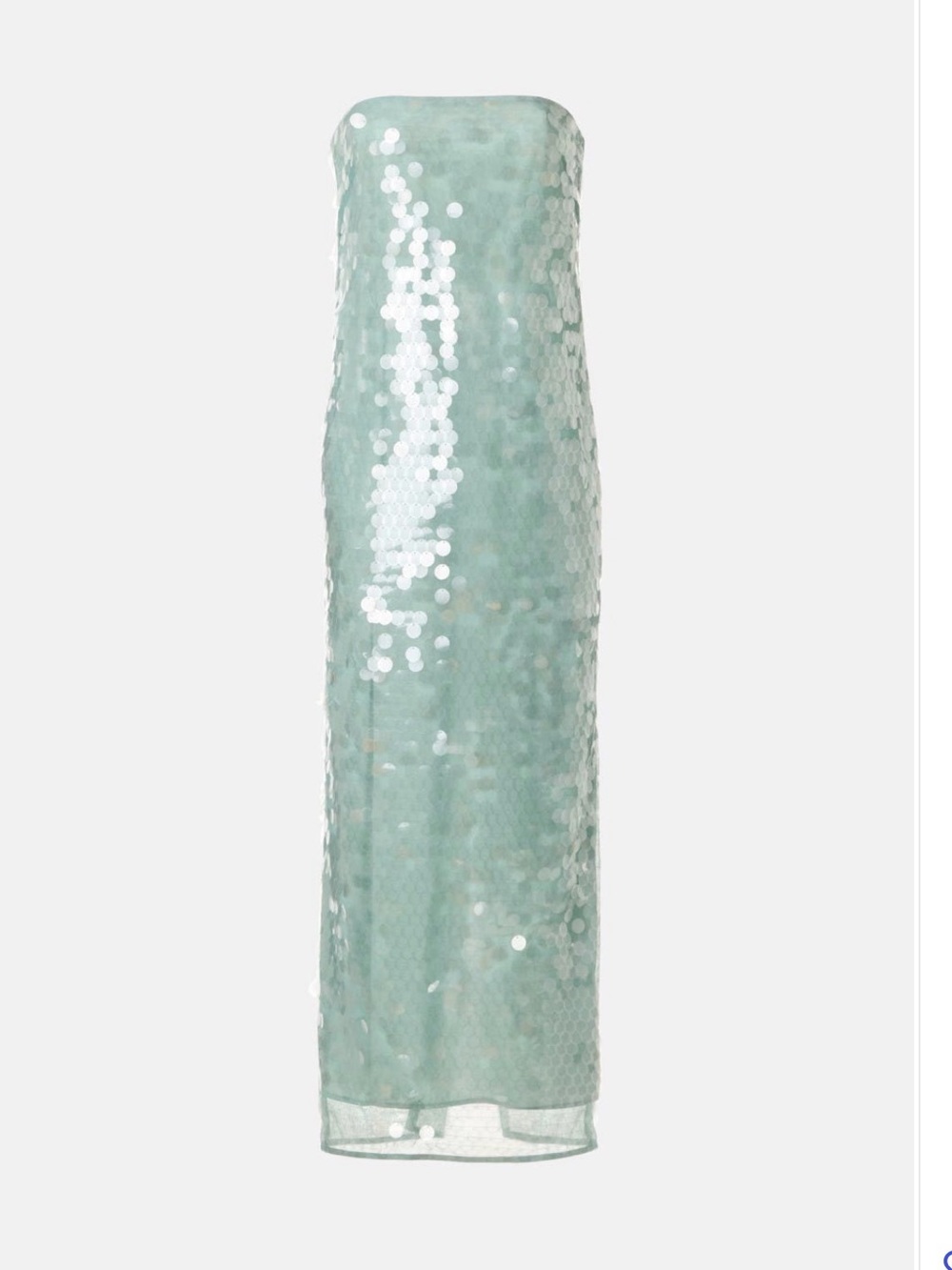 STAUD Strapless Sequin Midi Dress in Mint - Picture 3 of 7